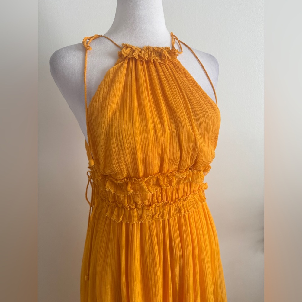 Zimmermann Mae Ruffled Tiered Silk Crepon Midi Dress - Picture 3 of 12